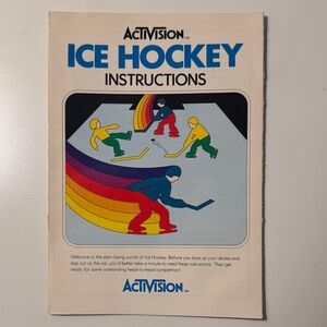 Vintage Activision Ice Hockey Game Instructions for Atari 2600.